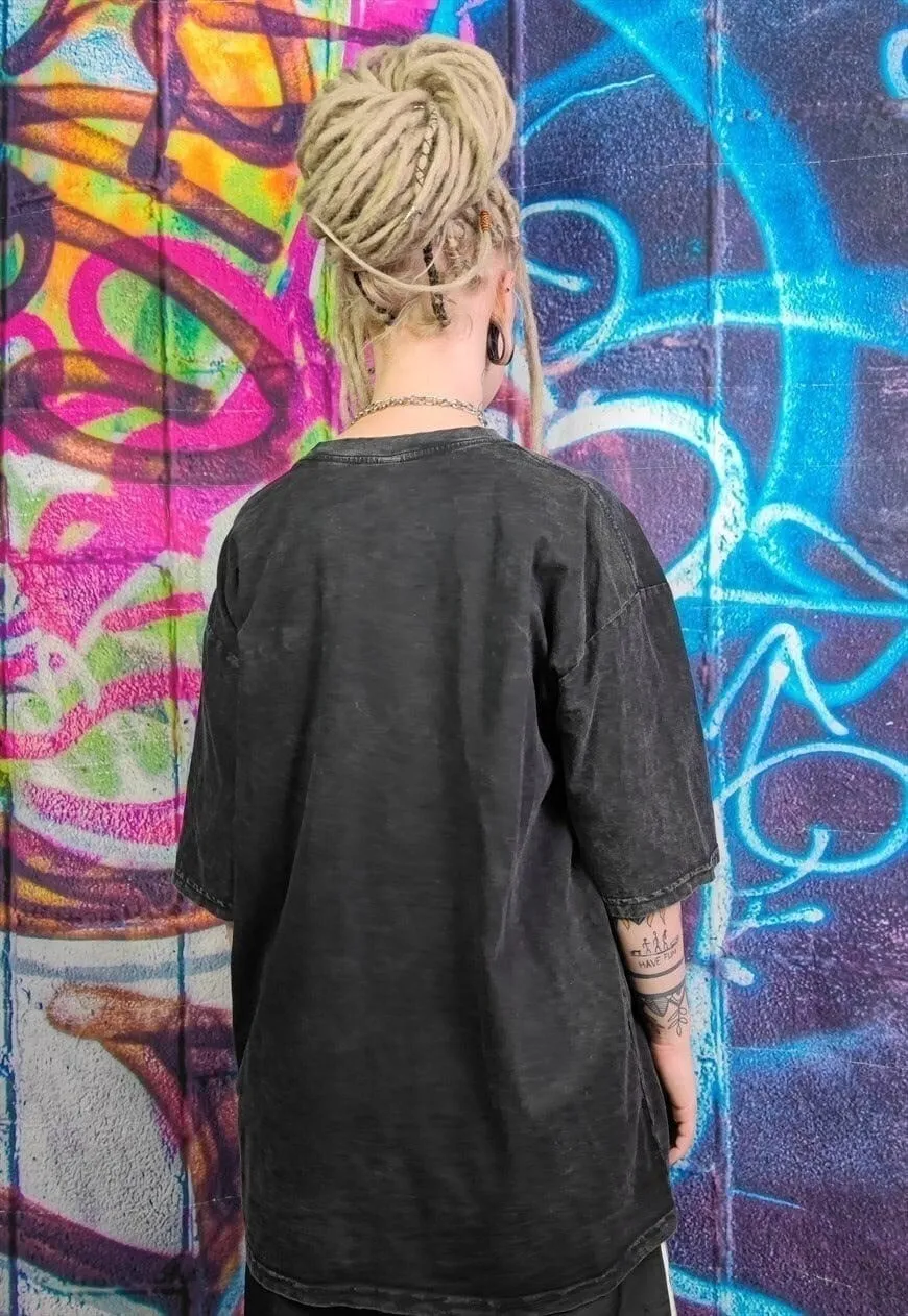 Angel t-shirt ugly slogan tee punk top in vintage black