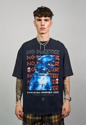 Angry dog t-shirt master slogan tee grunge top vintage grey