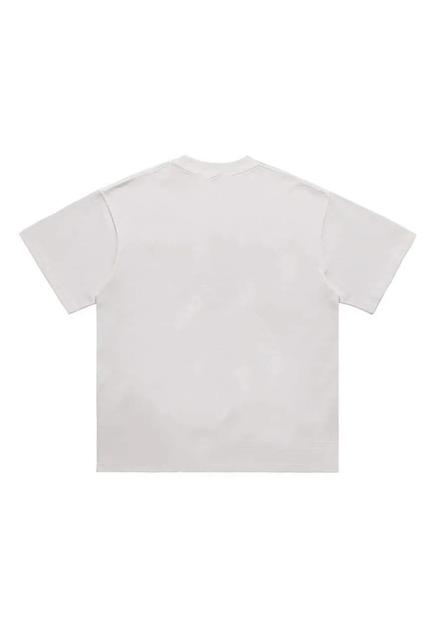 Balaclava t-shirt mask print tee grunge top in white