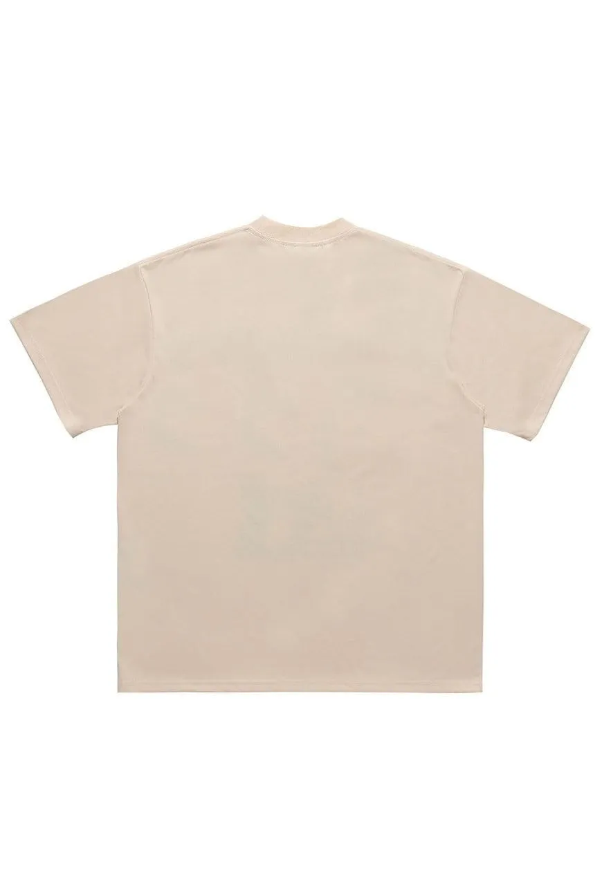 Japanese cartoon t-shirt retro poster tee anime top in cream