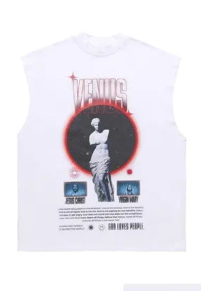 Medieval statue sleeveless tshirt retro tank top surfer vest