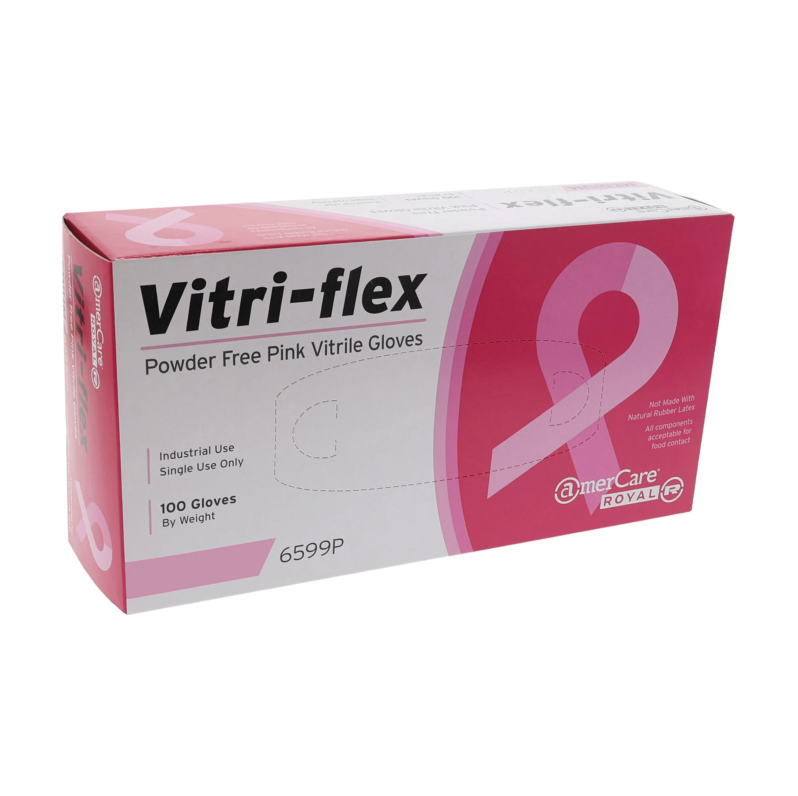 Powder-Free Vitrile Vitri-Flex Pink Gloves, Case of 1,000