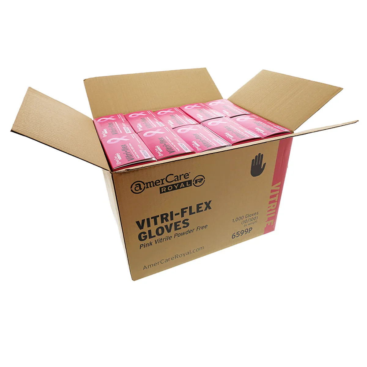 Powder-Free Vitrile Vitri-Flex Pink Gloves, Case of 1,000